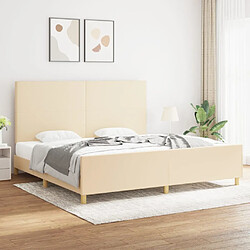 vidaXL Cadre de lit sans matelas crème 200x200 cm tissu