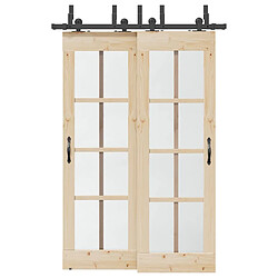 vidaXL Kit de quincaillerie de porte coulissante 152,5 cm acier noir