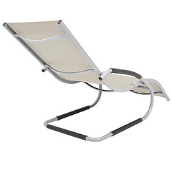 Acheter Maison Chic Chaise longue avec oreiller | Bain de soleil Relax | Transat Aluminium et textilène Crème -GKD99093