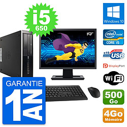 PC HP 8100 SFF Ecran 19" Core i5-650 RAM 4Go Disque 500Go Windows 10 Wifi - Occasion