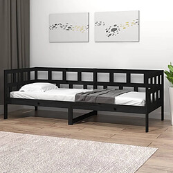 Avis vidaXL Lit de jour sans matelas noir bois de pin massif 90x190 cm