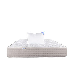 LUXURY LITERIE Matelas 90x190 cm, Dreamlux, 26 cm , ressorts ensachés, mousse haute densité, indépendance du couchage, face été/hiver + Oreiller