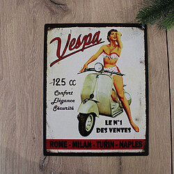 Antic Line Creations Plaque vintage en métal 22 x 28 cm Vespa.