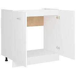 Acheter vidaXL Armoire de plancher d'évier Blanc 80x46x81,5 cm Bois ingénierie