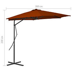 vidaXL Parasol de jardin avec mât en acier terre cuite 300x230 cm pas cher