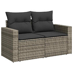 Acheter vidaXL Salon de jardin 5 pcs avec coussins gris résine tressée