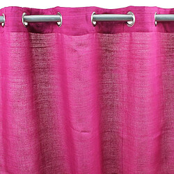 Thedecofactory SOYANCE - Rideau en coton et effet soie à oeillets fuchsia 130x250