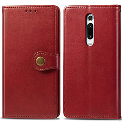 Wewoo Housse Coque Etui en cuir de couleur unie pour téléphone mobile avec boucle de protection et cadre photo et fente carteporte-monnaie et support Xiaomi 9T / 9T Pro / Redmi K20 / Redmi K20 Rouge