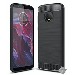 Htdmobiles Coque silicone gel carbone pour Motorola Moto G6 Plus + film ecran - NOIR