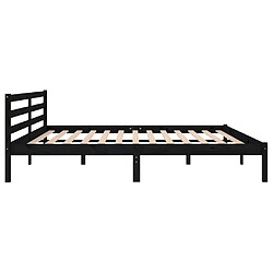 Maison Chic Lit adulte - Lit simple Cadre de lit,Structure du lit Contemporain Bois massif de pin 200x200 cm Noir -MN89118 pas cher