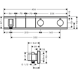 Hansgrohe - Module thermostatique RainSelect encastré avec 2 fonctions noir/chromé