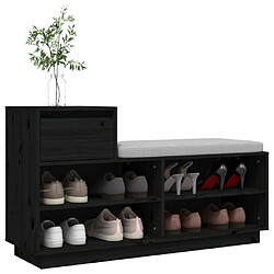 Avis vidaXL Armoire à chaussures Noir 110x34x61 cm Bois de pin massif