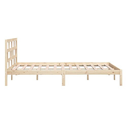 Maison Chic Lit adulte - Lit simple Cadre de lit,Structure du lit Contemporain Bois de pin massif 140x200 cm -MN14648 pas cher