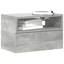 vidaXL Table de chevet murale gris béton 45x26x28,5 cm