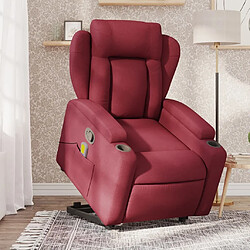 Maison Chic Fauteuil Relax pour salon, Fauteuil inclinable de massage Rouge bordeaux Tissu -GKD20260