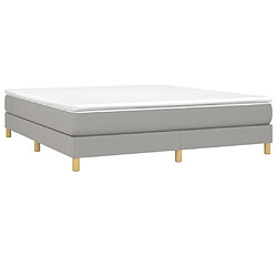 Avis Maison Chic Lit Adulte - Lit simple Lit à sommier tapissier avec matelas moelleux - Meuble de Chambre - Gris clair 160x200cm Tissu -MN71087