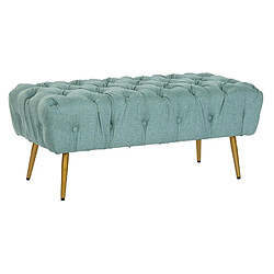 Pegane Banquette en polyester vert et métal doré - longueur 103 x Profondeur 46 x hauteur 43 cm