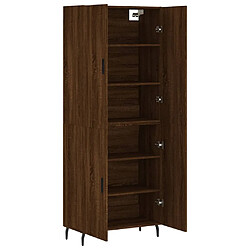 Avis vidaXL Buffet haut Chêne marron 69,5x34x180 cm Bois d'ingénierie