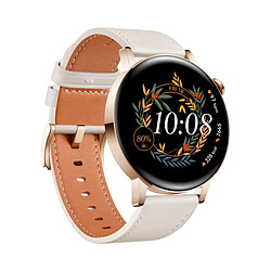 Avis Huawei Watch GT 3 42 mm Gold Elegant Edition avec bracelet en cuir blanc