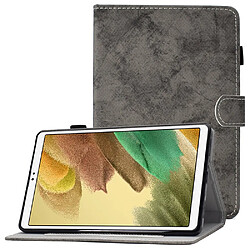 Etui en PU motif de couture, magnétique avec support et porte-carte pour votre Samsung Galaxy Tab A7 Lite 8.7-pouces (T220/T225) - gris