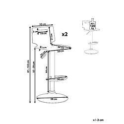 Avis Beliani Tabouret de bar Set de 2 Transparent MALTA