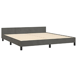 Maison Chic Lit adulte - Cadre Structure de lit avec tête de lit Contemporain Gris foncé 180x200 cm Velours -MN70428 pas cher