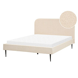 Beliani Lit double bouclé beige 140 x 200 cm FLAYAT