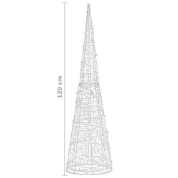 vidaXL Cône lumineux décoratif pyramide à LED Acrylique Bleu 120 cm pas cher