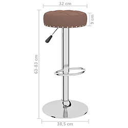 vidaXL Tabourets de bar lot de 2 marron tissu pas cher