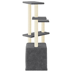 Helloshop26 Arbre à chat meuble tour grimper jouet grattage grattoir escalade plateforme avec griffoirs en sisal foncé 107,5 cm gris 02_0022638