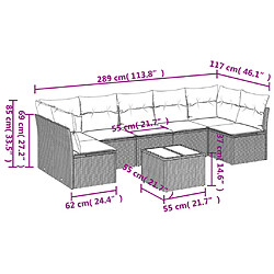 Avis Maison Chic Salon de jardin 8 pcs avec coussins | Ensemble de Table et chaises | Mobilier d'Extérieur noir résine tressée -GKD95777