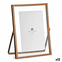 Gift Decor Cadre photo Cuivre Métal verre Plastique 15,5 x 1 x 20,7 cm (12 Unités)