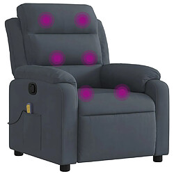 vidaXL Fauteuil de massage inclinable gris foncé velours