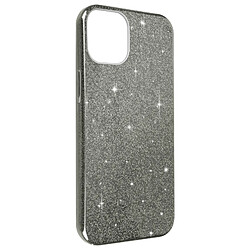 Avizar Coque iPhone 14 Paillette Amovible Silicone Semi-rigide Argent