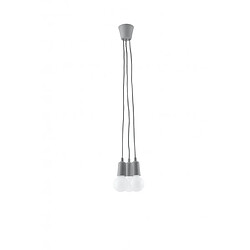 Luminaire Center Suspension DIEGO PVC gris 3 ampoules