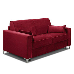 Inside 75 Canapé convertible express JACKSON 120cm comfort BULTEX® 12cm sommier lattes RENATONISI tweed rouge