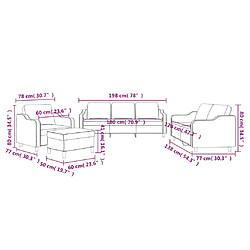 vidaXL Ensemble de canapés 4 pcs avec coussins Gris clair Tissu pas cher