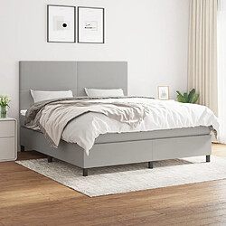 vidaXL Sommier à lattes de lit avec matelas Gris clair 160x200cm Tissu