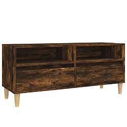 Maison Chic Meuble TV scandinave - Banc TV pour salon chêne fumé 100x34,5x44,5 cm bois d'ingénierie -MN53970