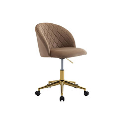 Acheter Vente-Unique Chaise de bureau - Velours - Beige et doré - Hauteur réglable - PORIANI