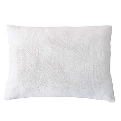 Toilinux Coussin AZURA imitiation fourrure 2 tons - 65 x 50 cm - Blanc