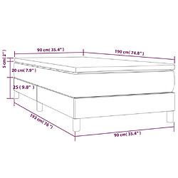 vidaXL Sommier à lattes de lit et matelas Gris clair 90x190 cm Tissu pas cher