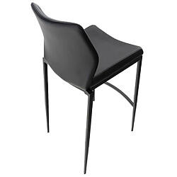 Avis Decoshop26 Tabouret de bar x1 design classique et moderne en synthétique noir pieds en métal noir repose-pieds 10_0000335