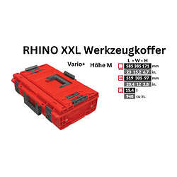 Avis Toolbrothers RHINO XXL valise à outils ULTRA Vario+ Hhe M Custom organisateur modulaire 585 x 385 x 190 mm 15,4 l empilable