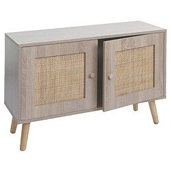 Mendler Commode HWC-M40, Sideboard Armoire Highboard, compartiments de rangement, Kubu rotin bois mélaminé, aspect chêne