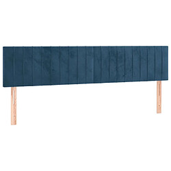 Acheter Maison Chic Tête de lit scandinave à LED,meuble de chambre Bleu foncé 160x5x78/88 cm Velours -MN91984