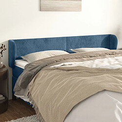 Maison Chic Tête de lit scandinave avec oreilles,meuble de chambre Bleu foncé 203x23x78/88 cm Velours -MN43273