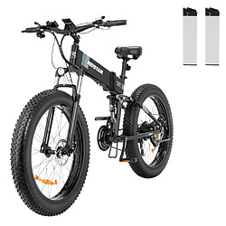 Vélo électrique pliable Ridstar H26, pneus larges 26 x 4,0 pouces,1000W,48V 15 Ah,45 km/h,90 km,