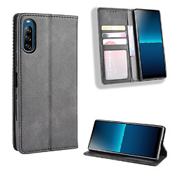 Etui en PU auto-absorbé rétro noir pour votre Sony Xperia L4