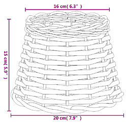 vidaXL Abat-jour blanc Ø20x15 cm osier pas cher